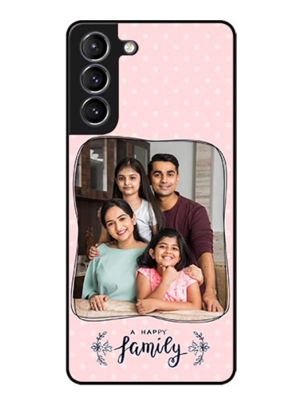 Custom Galaxy S21 Custom Glass Phone Case  - Family with Dots Design