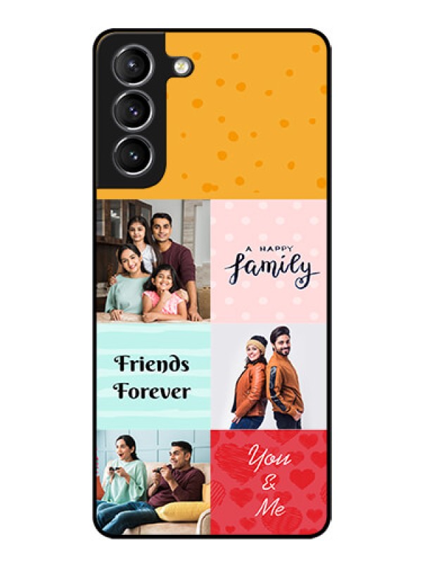 Custom Galaxy S21 Personalized Glass Phone Case  - Images with Quotes Design