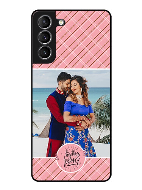 Custom Galaxy S21 Personalized Glass Phone Case  - Together Forever Design
