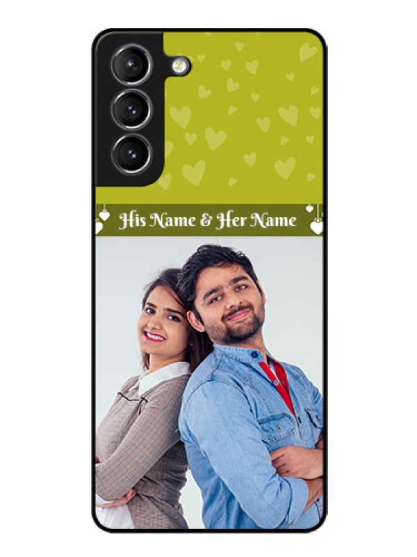 Custom Galaxy S21 Custom Glass Phone Case  - You & Me Heart Design