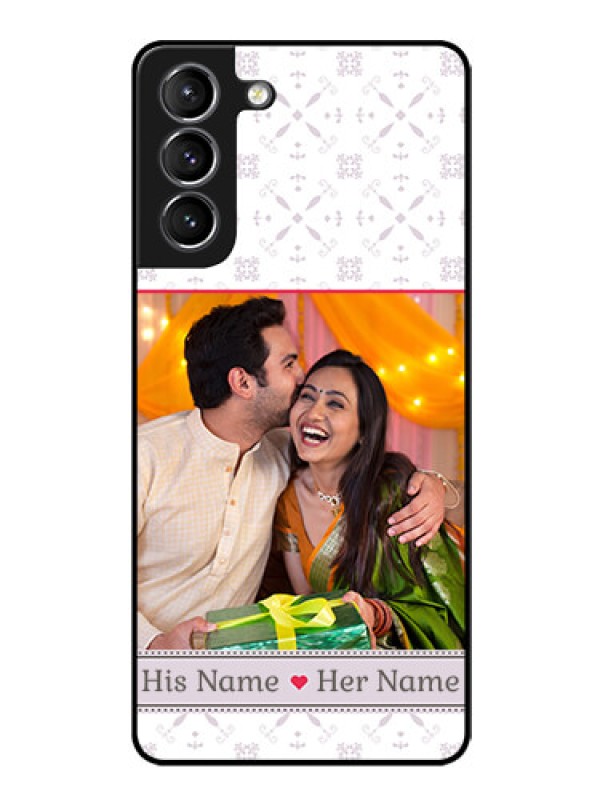 Custom Galaxy S21 Custom Glass Mobile Case  - with Photo and Ethnic Design