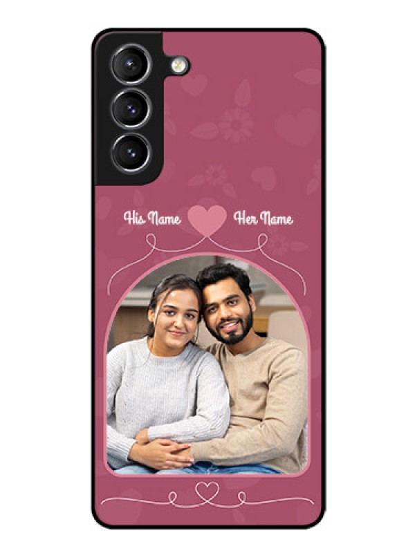 Custom Galaxy S21 Photo Printing on Glass Case  - Love Floral Design