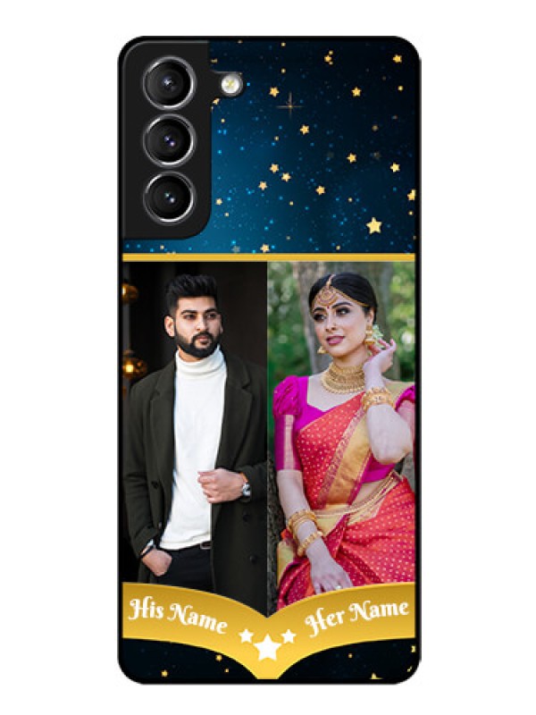 Custom Galaxy S21 Custom Glass Phone Case  - Galaxy Stars Backdrop Design