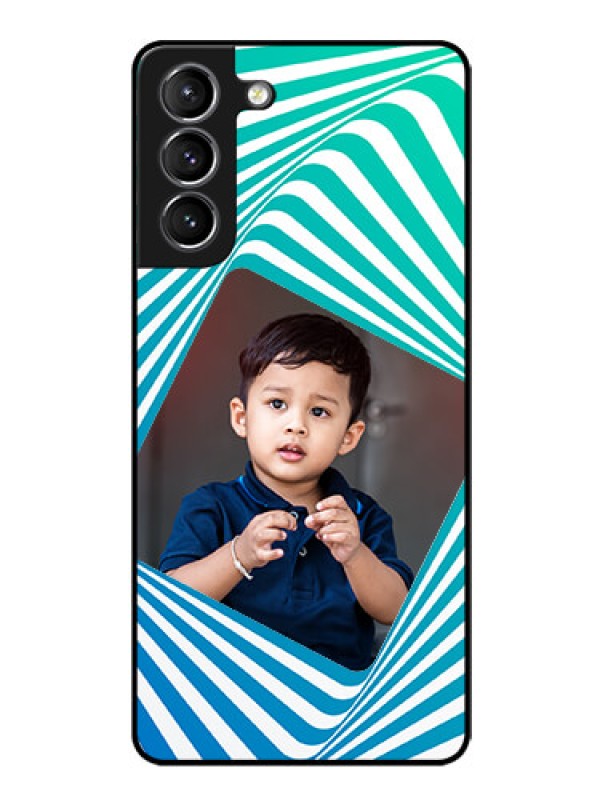 Custom Galaxy S21 Personalized Glass Phone Case  - Abstract Spiral Design