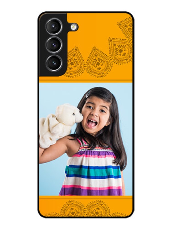 Custom Galaxy S21 Personalized Glass Phone Case  - Photo Wedding Design 