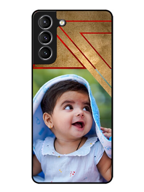 Custom Galaxy S21 Personalized Glass Phone Case  - Gradient Abstract Texture Design