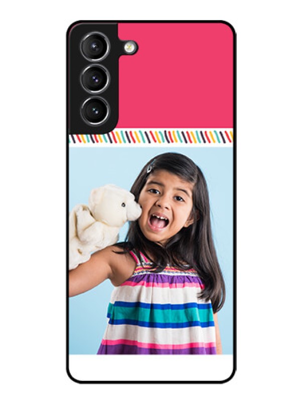 Custom Galaxy S21 Personalized Glass Phone Case  - Line art design
