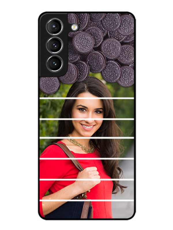Custom Galaxy S21 Custom Glass Phone Case  - with Oreo Biscuit Design