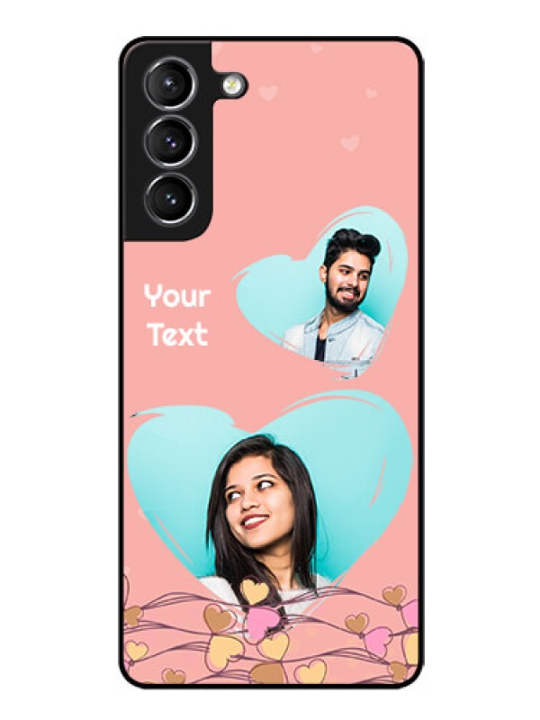 Custom Galaxy S21 Custom Glass Mobile Case  - Love Doodle Design