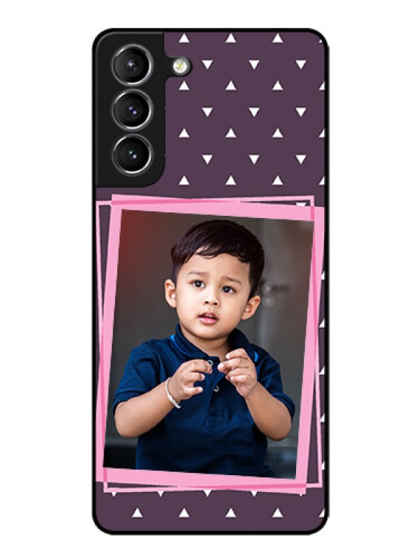 Custom Galaxy S21 Custom Glass Mobile Case  - Triangle Pattern Dotted Design