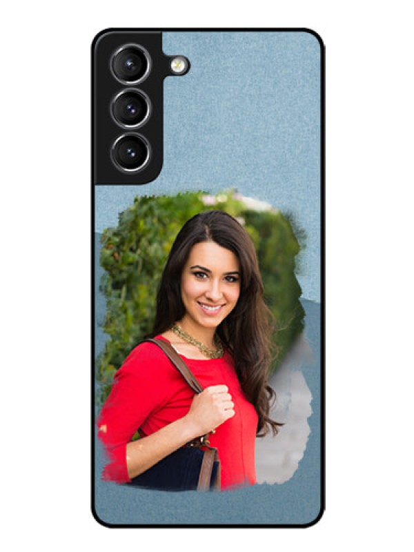 Custom Galaxy S21 Custom Glass Mobile Case  - Grunge Line Art Design