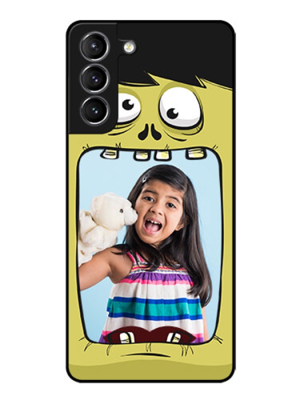 Custom Galaxy S21 Personalized Glass Phone Case  - Cartoon monster back case Design