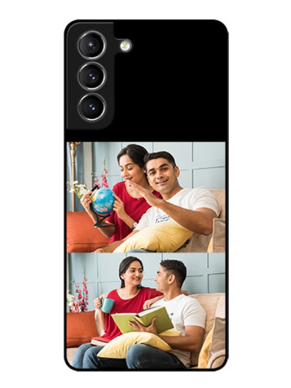Custom Galaxy S21 2 Images on Glass Phone Cover