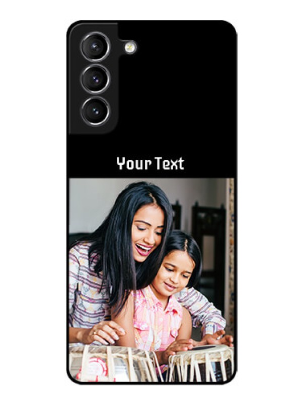 Custom Galaxy S21 Photo with Name on Glass Phone Case