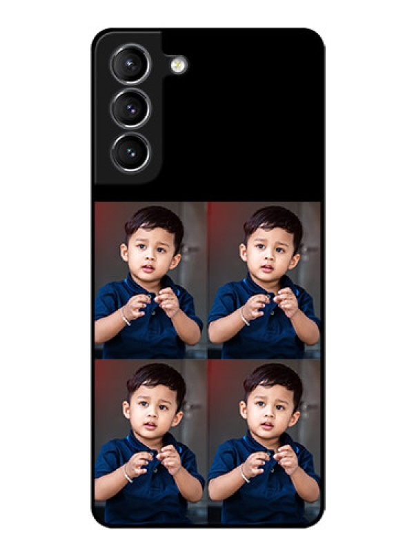 Custom Galaxy S21 4 Image Holder on Glass Mobile Cover
