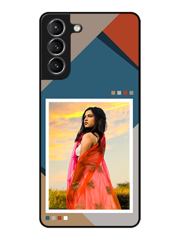 Custom Galaxy S21 Personalized Glass Phone Case - Retro color pallet Design
