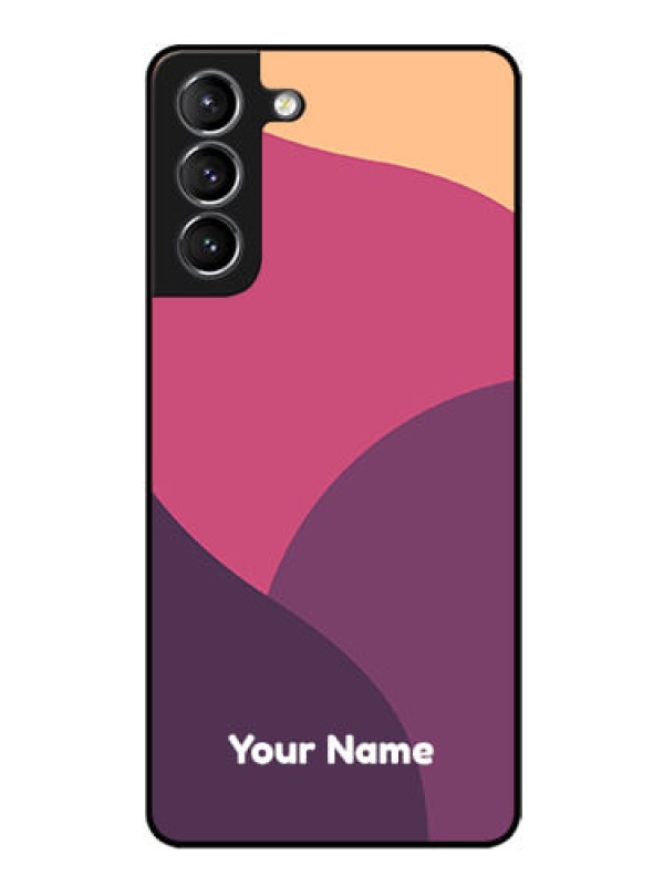 Custom Galaxy S21 Custom Glass Phone Case - Mixed Multi-colour abstract art Design