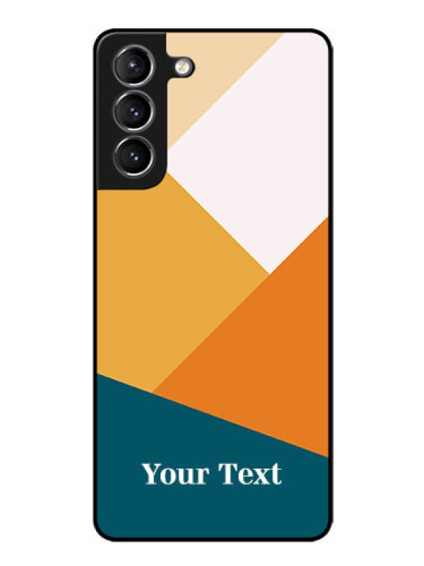 Custom Galaxy S21 Personalized Glass Phone Case - Stacked Multi-colour Design