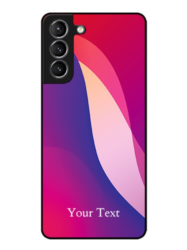 Custom Galaxy S21 Personalized Glass Phone Case - Digital abstract Overlap Design