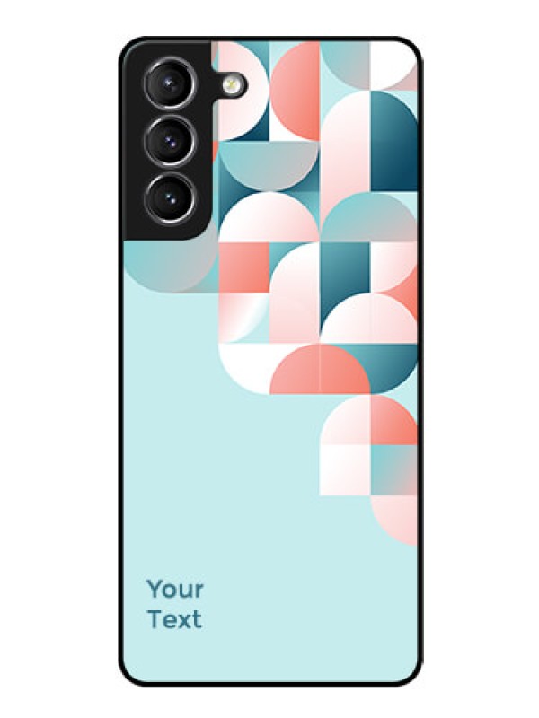 Custom Galaxy S21 Custom Glass Phone Case - Stylish Semi-circle Pattern Design