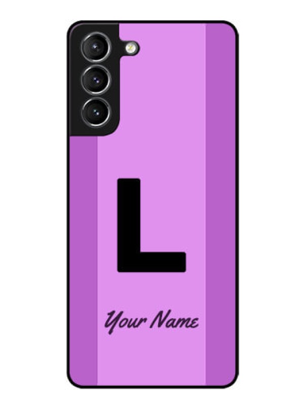 Custom Galaxy S21 Custom Glass Phone Case - Tricolor custom text Design