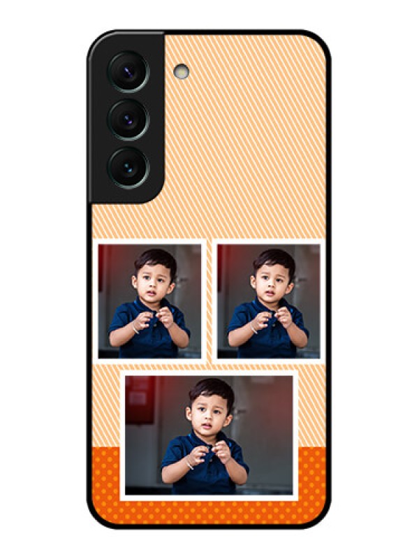 Custom Galaxy S22 5G Photo Printing on Glass Case - Bulk Photos Upload Design