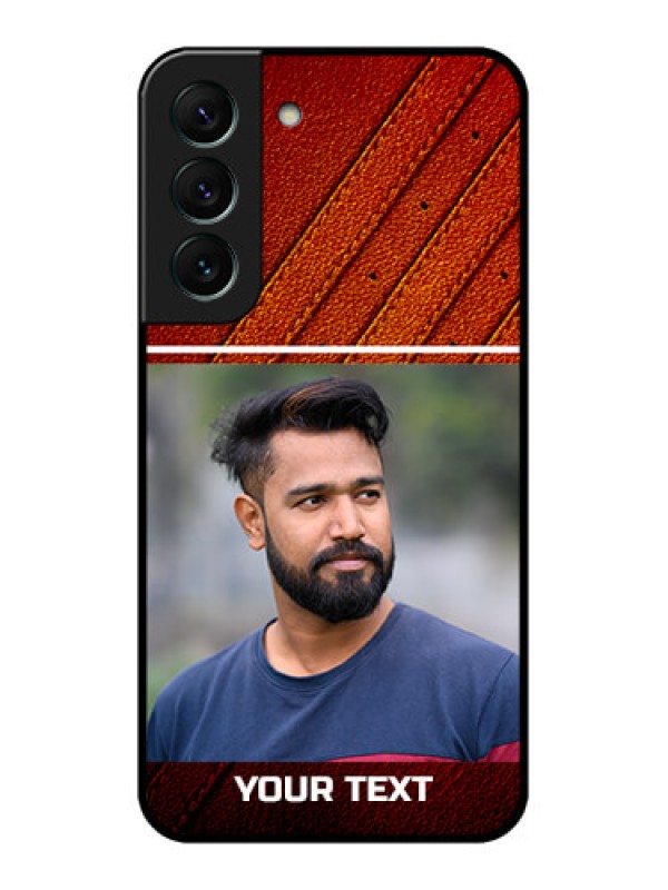 Custom Galaxy S22 5G Personalized Glass Phone Case - Leather Phone Case Design