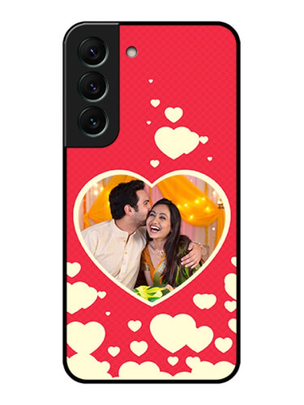 Custom Galaxy S22 5G Custom Glass Mobile Case - Love Symbols Phone Cover Design