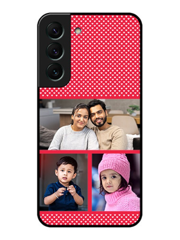Custom Galaxy S22 5G Personalized Glass Phone Case - Bulk Pic Upload Design
