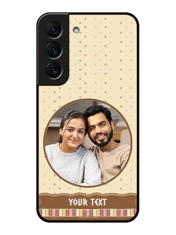 Custom Galaxy S22 5G Custom Glass Mobile Case - Brown Dotted Mobile Case Design