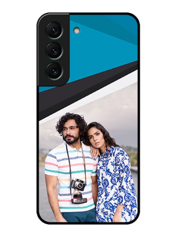 Custom Galaxy S22 5G Photo Printing on Glass Case - Simple Pattern Photo Upload Design