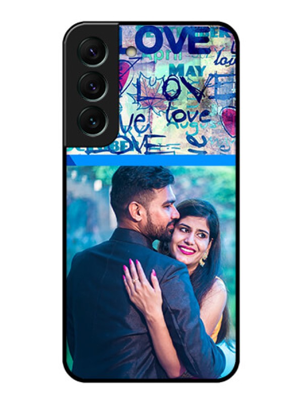 Custom Galaxy S22 5G Custom Glass Mobile Case - Colorful Love Design