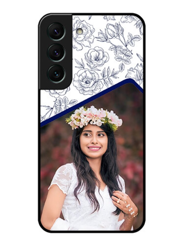 Custom Galaxy S22 5G Personalized Glass Phone Case - Premium Floral Design