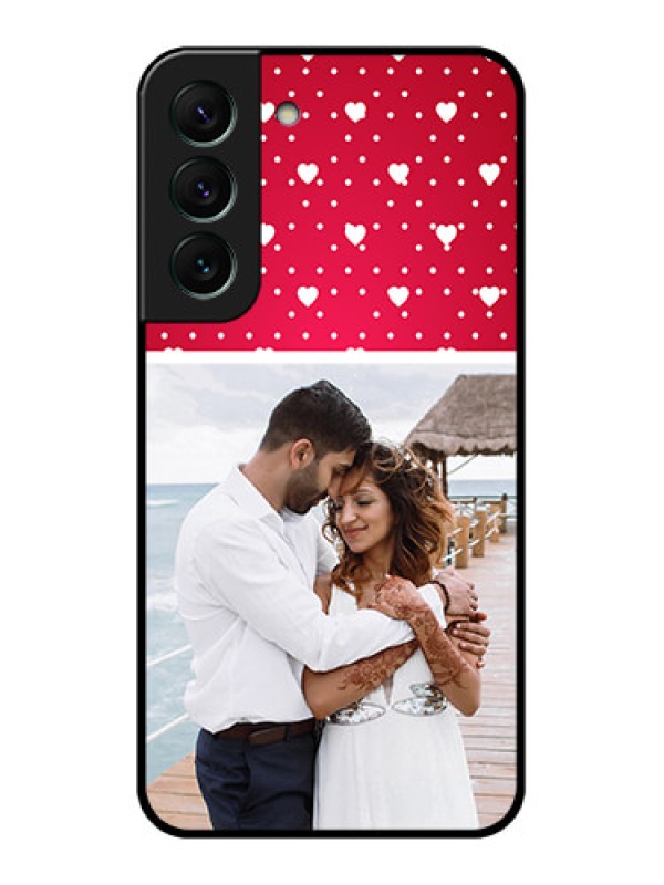 Custom Galaxy S22 5G Photo Printing on Glass Case - Hearts Mobile Case Design