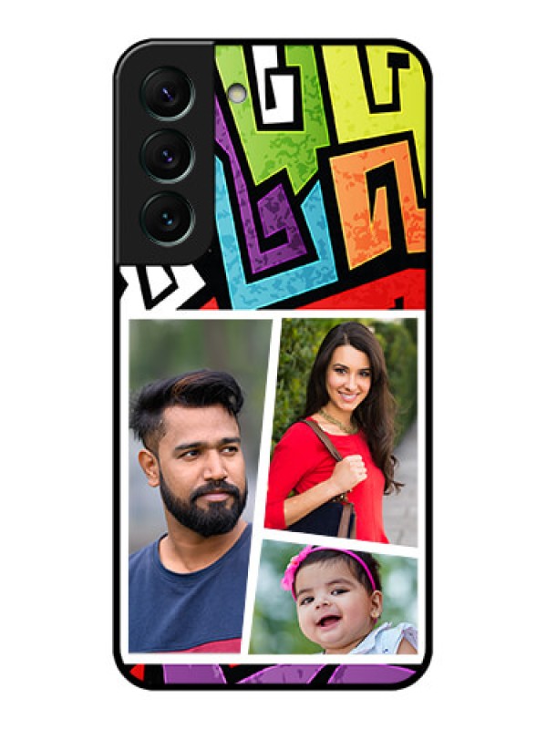 Custom Galaxy S22 5G Custom Glass Phone Case - Graffiti pattern Design
