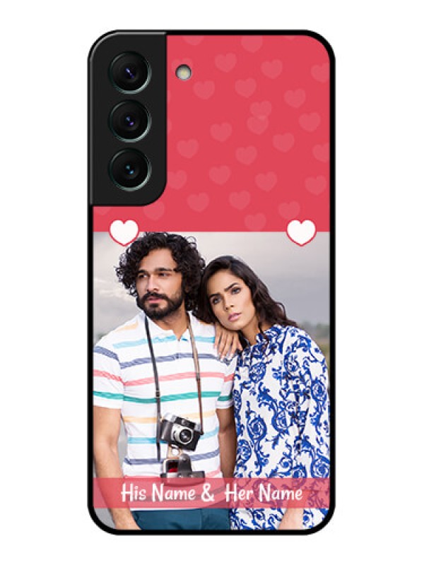 Custom Galaxy S22 5G Photo Printing on Glass Case - Simple Love Design