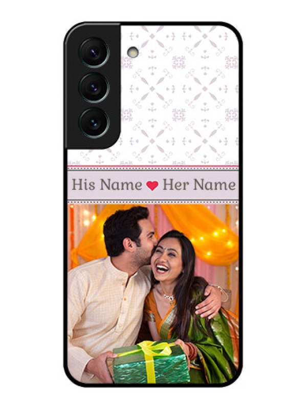 Custom Galaxy S22 5G Custom Glass Mobile Case - with Photo and Ethnic Design