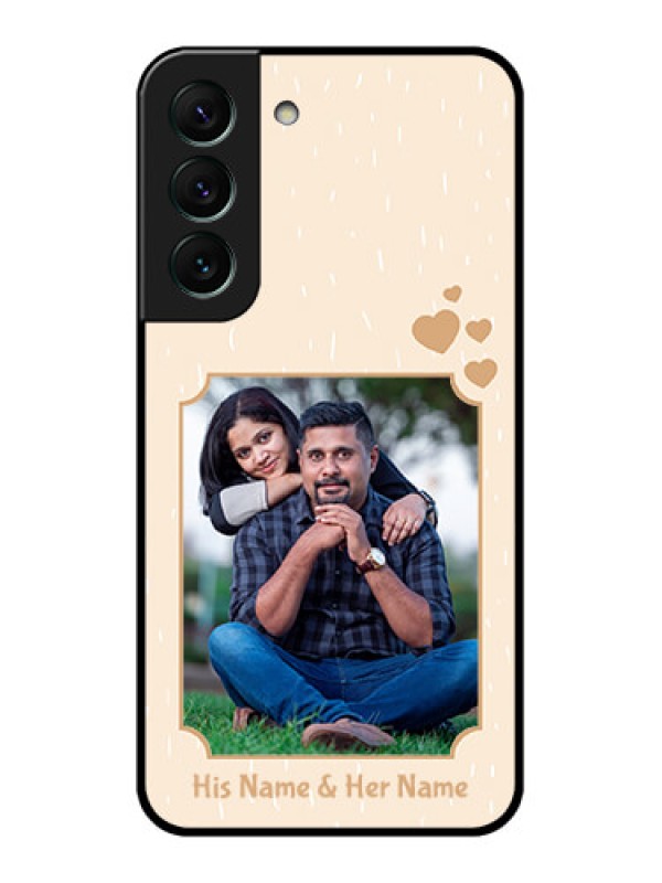 Custom Galaxy S22 5G Custom Glass Phone Case - with confetti love design