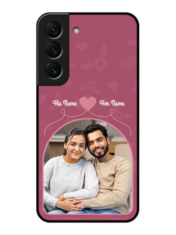Custom Galaxy S22 5G Photo Printing on Glass Case - Love Floral Design