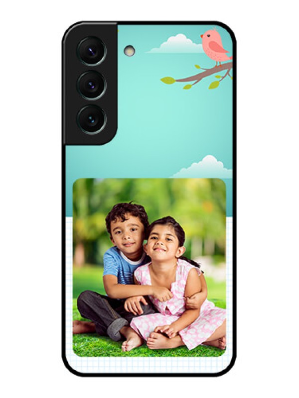 Custom Galaxy S22 5G Photo Printing on Glass Case - Doodle love Design