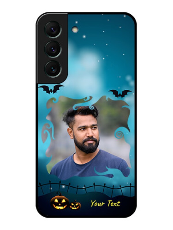 Custom Galaxy S22 5G Custom Glass Phone Case - Halloween frame design