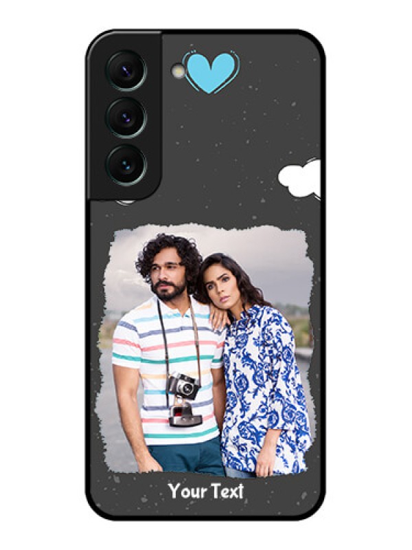 Custom Galaxy S22 5G Custom Glass Phone Case - Splashes with love doodles Design