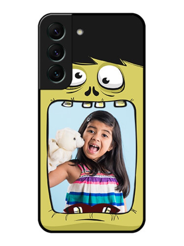Custom Galaxy S22 5G Personalized Glass Phone Case - Cartoon monster back case Design