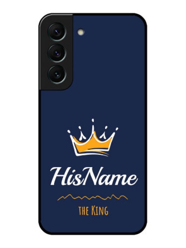 Custom Galaxy S22 5G Glass Phone Case King with Name