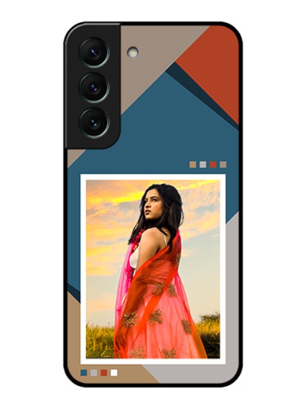 Custom Galaxy S22 5G Personalized Glass Phone Case - Retro color pallet Design
