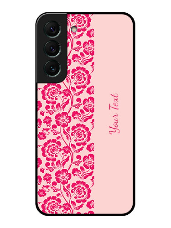 Custom Galaxy S22 5G Custom Glass Phone Case - Attractive Floral Pattern Design