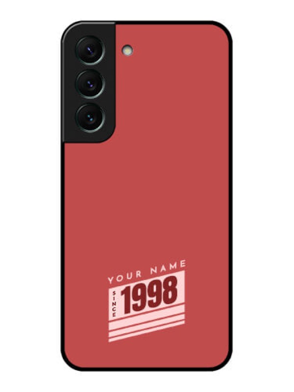 Custom Galaxy S22 5G Custom Glass Phone Case - Red custom year of birth Design