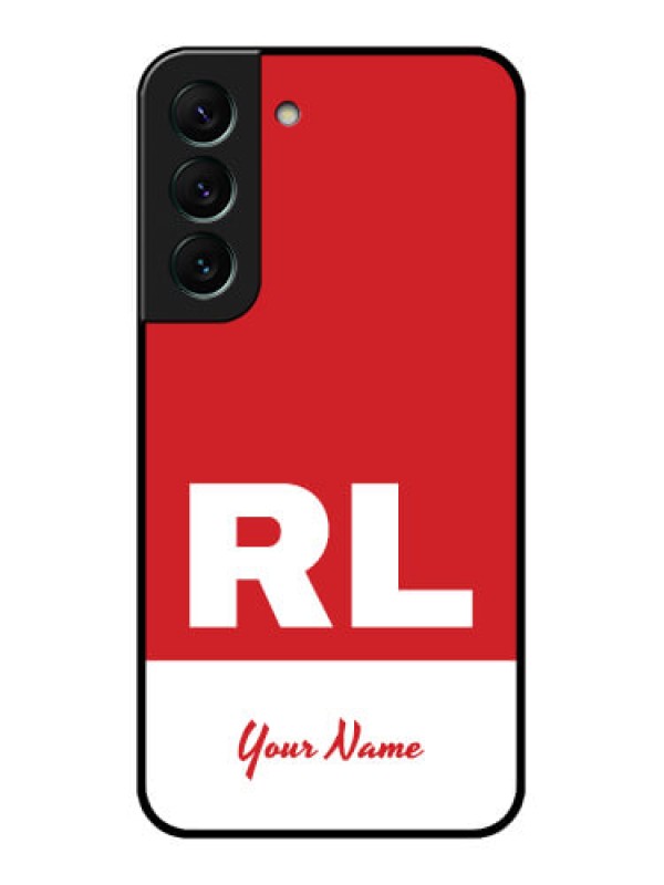 Custom Galaxy S22 5G Personalized Glass Phone Case - dual tone custom text Design