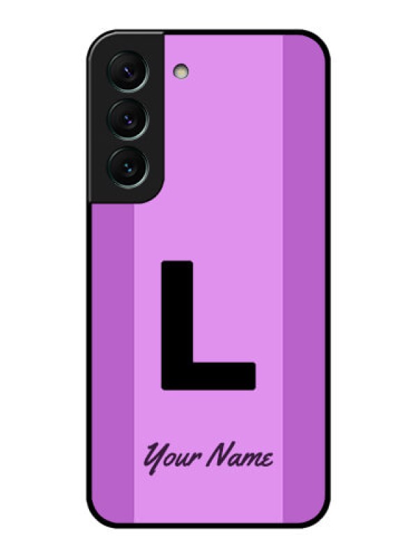 Custom Galaxy S22 5G Custom Glass Phone Case - Tricolor custom text Design