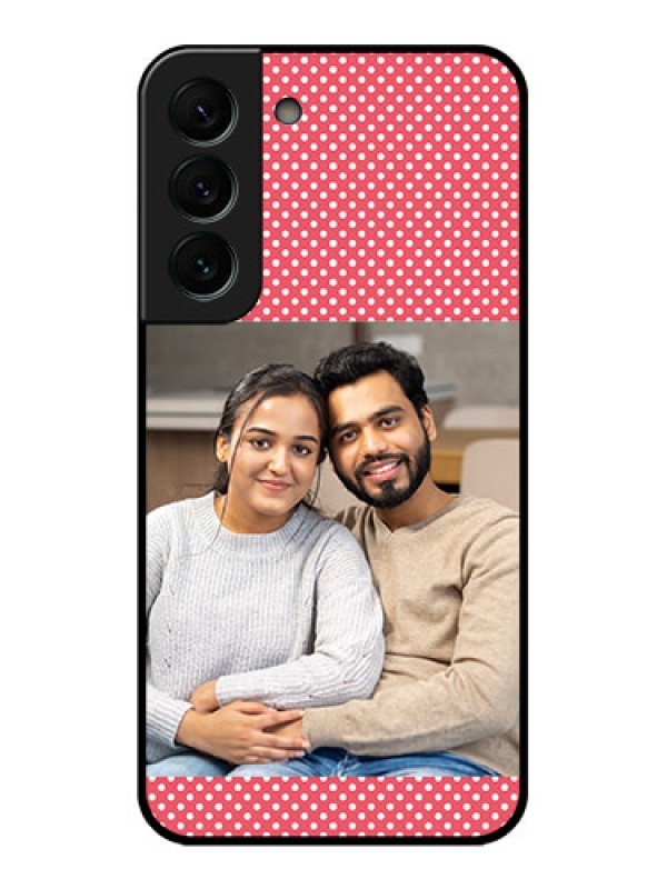 Custom Galaxy S22 Plus 5G Custom Glass Phone Case - White Dotted Design